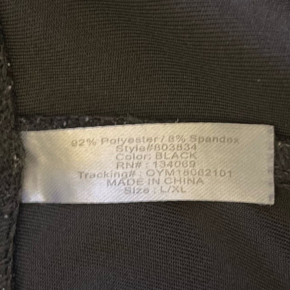 Black Leggings No Pockets, Polyester, L/XL - Picture 6 of 7